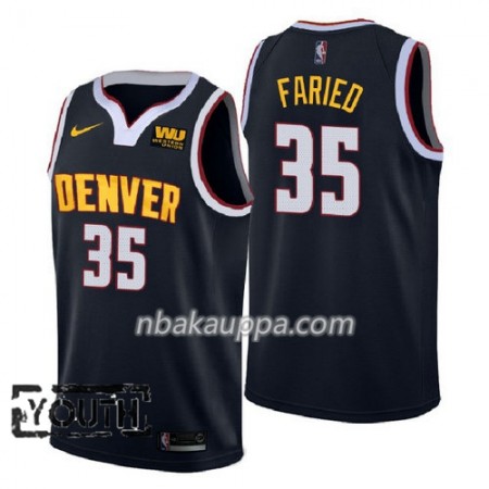 Denver Nuggets Kenneth Faried 35 2018-2019 Nike Navy Pelipaidat Swingman - Lasten